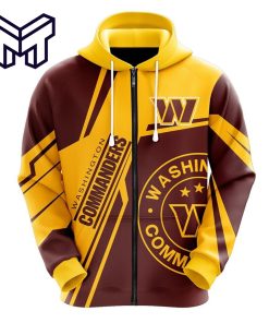 NFL Washington Commanders Football Full Zip Hoodie Hooded Sweatshirt Sports Jacket Gift For Men Women V1