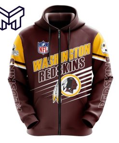 NFL Washington Commanders Football Full Zip Hoodie Hooded Sweatshirt Sports Jacket Gift For Men Women V3