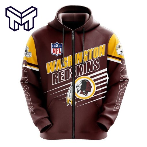 NFL Washington Commanders Football Full Zip Hoodie Hooded Sweatshirt Sports Jacket Gift For Men Women V3