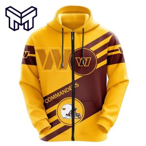NFL Washington Commanders Football Full Zip Hoodie Hooded Sweatshirt Sports Jacket Gift For Men Women V7