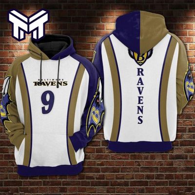 9 Baltimore Ravens Football Blue 3D Hoodie All Over Print Gift For Men Women