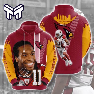 Arizona Cardinals 11 Larry Fitzgerald Signature 3D Hoodie All Over Print Best Gift For Man Woman