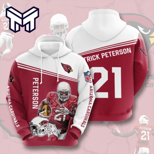 Arizona Cardinals 21 Peterson Signature 3D Hoodie All Over Print Best Gift For Man Woman