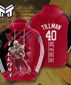 Arizona Cardinals 40 Tillman Signature Rise Up Red Sea 3D Hoodie All Over Print Best Gift For Man Woman