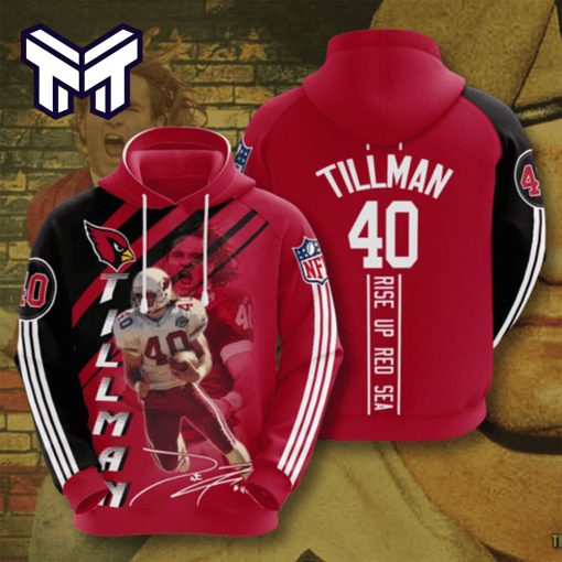 Arizona Cardinals 40 Tillman Signature Rise Up Red Sea 3D Hoodie All Over Print Best Gift For Man Woman