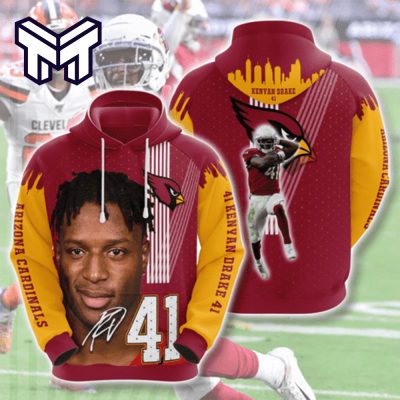 Arizona Cardinals 41 Kenyan Drake Signature 3D Hoodie All Over Print Best Gift For Man Woman