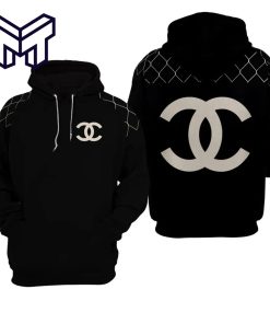 Chanel Black 3D Hoodie For Men Women Luxury Brand Chanel Black Zip Hoodie