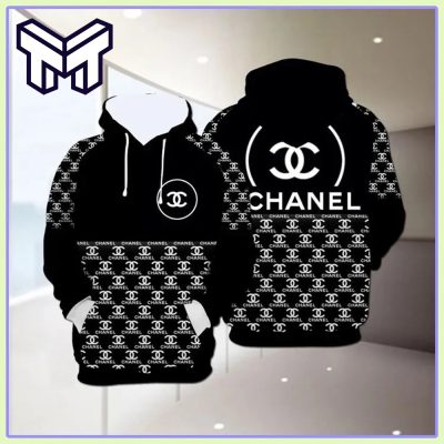 Chanel Black 3D Hoodie For Men Women Luxury Brand Chanel Black Zip Hoodie Chanel Hoodie