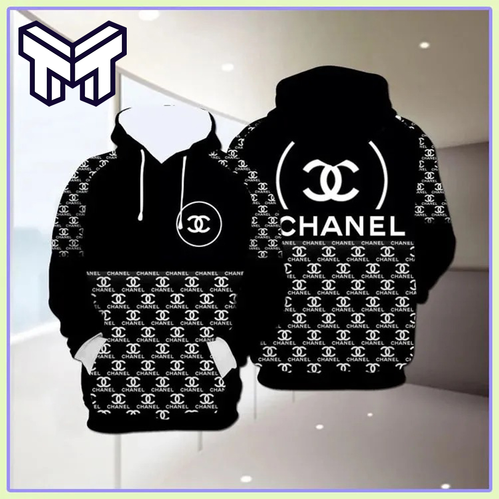 Chanel Black 3D Hoodie For Men Women Luxury Brand Chanel Black Zip Hoodie  Chanel Hoodie - Muranotex Store
