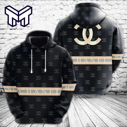 Chanel Black 3D Hoodie For Men Women Luxury Brand Chanel Hoodie Chanel Black Zip Hoodie