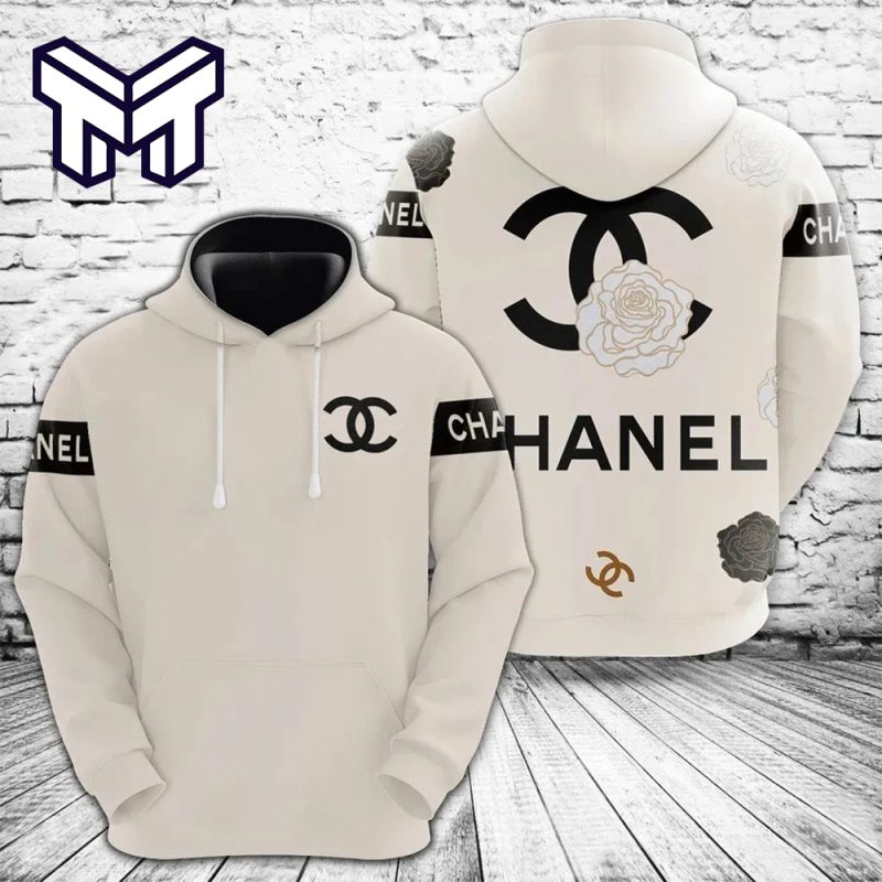 Chanel White 3D Hoodie For Men Women Luxury Brand Chanel White Zip Hoodie -  Muranotex Store