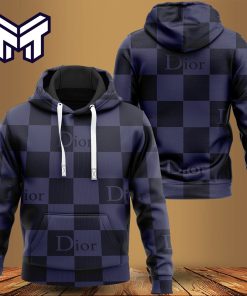 Dior Navy Black Caro Pattern Fashion Luxury Brand Premium Hoodie Best Gift For Man Woman