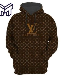 Fashion Luxury Brand LV Louis Vuitton Brown Monogram 3D Hoodie For Men Women