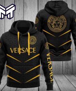 Gianni Versace Black 3D Hoodie For Men Women Luxury Brand Gianni Versace Black Zip Hoodie Fashion