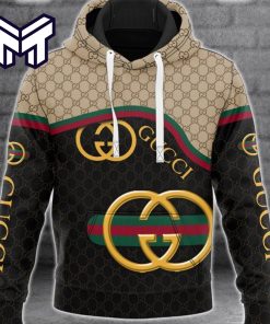 Gucci Black Beige Golden Logo Fashion Luxury Brand Hoodie Best Gift For Man Woman