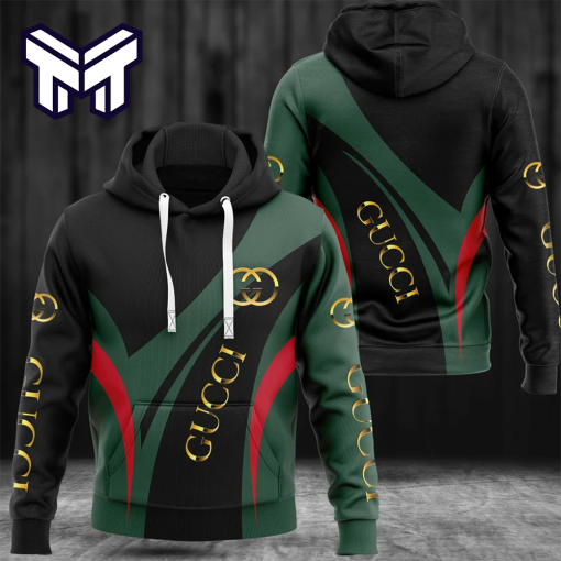 Gucci Dark Green Golden Logo Luxury Brand Premium Hoodie Best Gift For Man Woman