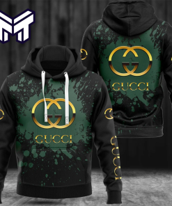 Gucci Dirty Dark Green Golden Logo Luxury Brand Premium Hoodie Best Gift For Man Woman