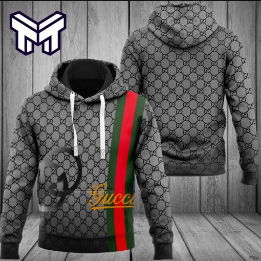 Gucci Grey Luxury Unisex Hoodie Luxury Brand Outfit Best Gift For Man Woman