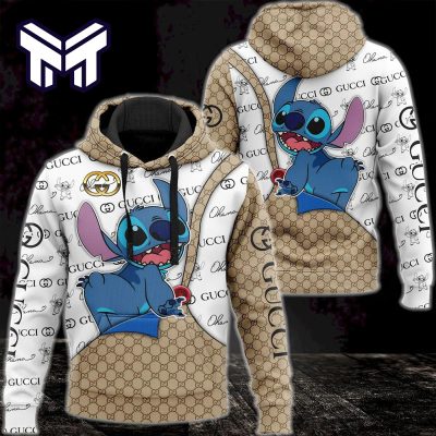 Gucci Stitch 3D Hoodie Luxury Brand Gucci Stitch Zip Hoodie Gift For Men Women Disney Gifts