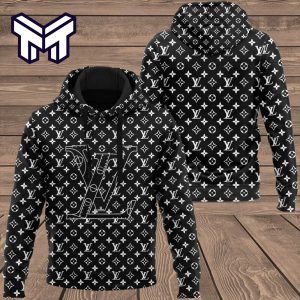 Louis Vuitton Black & Brown 3D Hoodie LV Hoodie Louis Vuitton Zip Hoodie  Luxury Hoodie Clothing Clothes Outfit Gift For Man Woman - Muranotex Store