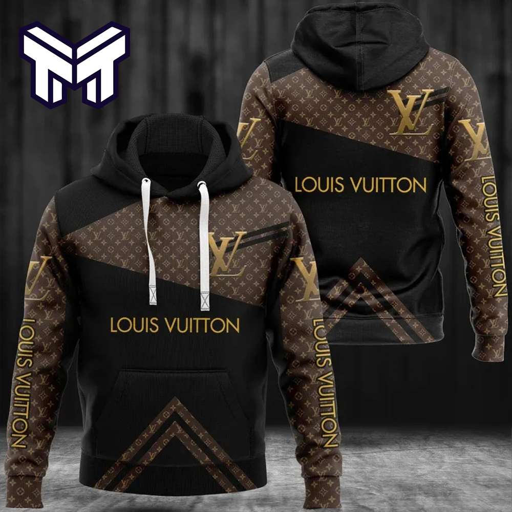 Louis Vuitton Black & Brown 3D Hoodie LV Hoodie Louis Vuitton Zip