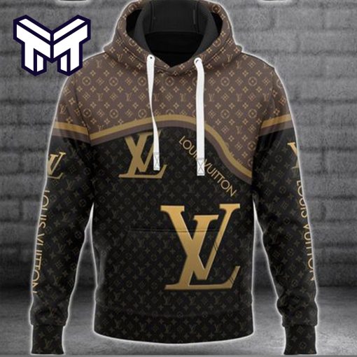 Louis Vuitton Black Brown Fashion Luxury Brand Hoodie Best Gift For Man Woman