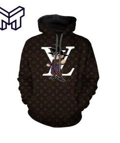 Louis Vuitton Black Songoku Hoodie Luxury Brand Clothing Clothes Outfit Best Gift For Man Woman