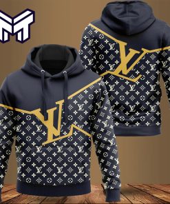 Louis Vuitton Black Yellow Logo Luxury Unisex Premium Hoodie Luxury Brand Outfit Best Gift For Man Woman