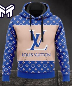 Louis Vuitton Blue Unisex Hoodie Best Gift For Man Woman lv Luxury Brand Clothing Clothes Outfit