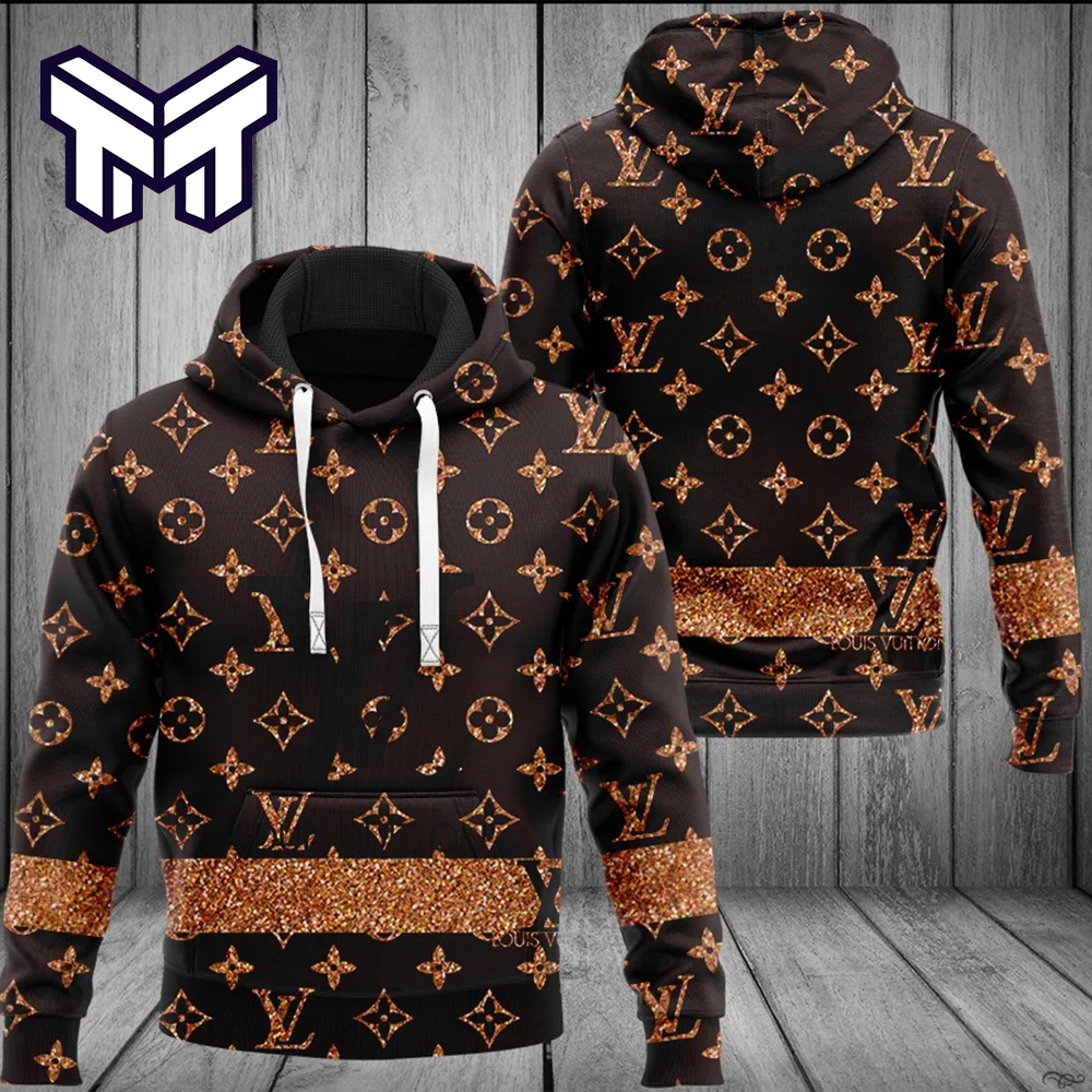 Louis Vuitton Black Unisex Hoodie And Long Pants Luxury Brand Outfit For  Men - Family Gift Ideas That Everyone Will Enjoy