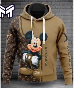 Louis Vuitton Brown Mickey Mouse Unisex Hoodie Best Gift For Man Woman Luxury Brand