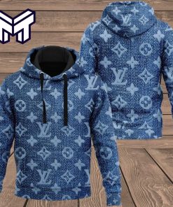 Louis Vuitton Denim 3D Hoodie LV Hoodie Louis Vuitton Zip Hoodie Luxury Hoodie Clothing Clothes Outfit Best Gift For Man Woman