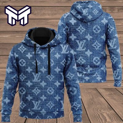 Louis Vuitton Denim 3D Hoodie LV Hoodie Louis Vuitton Zip Hoodie Luxury Hoodie Clothing Clothes Outfit Best Gift For Man Woman