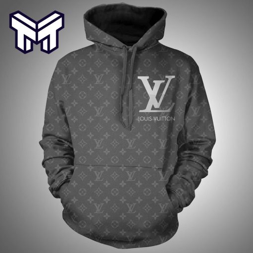 Louis Vuitton Grey Hoodie Luxury Brand Clothing Clothes Outfit Best Gift For Man Woman