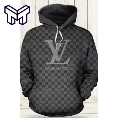 Louis Vuitton Grey Logo Fashion Luxury Brand Hoodie Best Gift For Man Woman