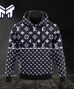 Louis Vuitton Navy 3D Hoodie LV Hoodie Louis Vuitton Zip Hoodie Luxury Hoodie Clothing Clothes Outfit Best Gift For Man Woman