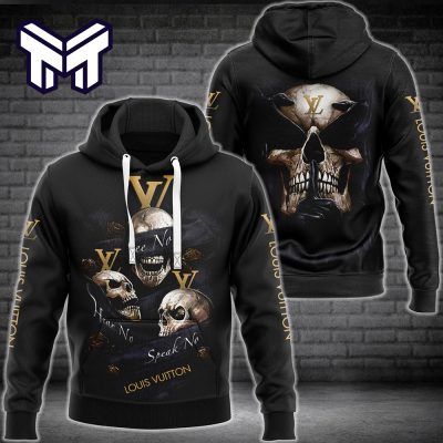 Louis Vuitton Skull 3D Hoodie LV Hoodie Louis Vuitton Zip Hoodie Luxury Hoodie Clothing Clothes Outfit Best Gift For Man Woman