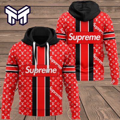 Louis Vuitton Supreme Red Luxury Hoodie Best Gift For Man Woman