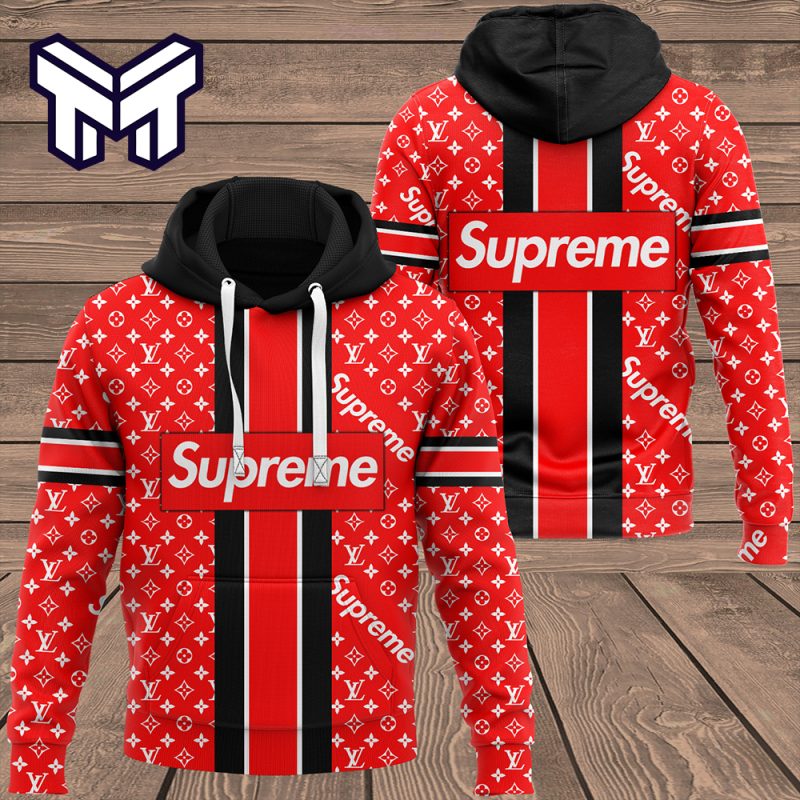 Louis Vuitton Supreme Red Luxury Hoodie Best Gift For Man Woman