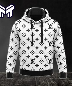 Louis Vuitton White 3D Hoodie LV Hoodie Louis Vuitton Zip Hoodie Luxury Hoodie Clothing Clothes Outfit Gift For Man Woman