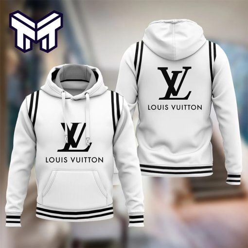 Louis Vuitton White Luxury Unisex Hoodie Luxury Brand Outfit Best Gift For Man Woman