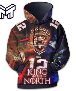 Tom Brady New England Patriots King Of The North 3D Hoodie All Over Printed Gift For Men Women