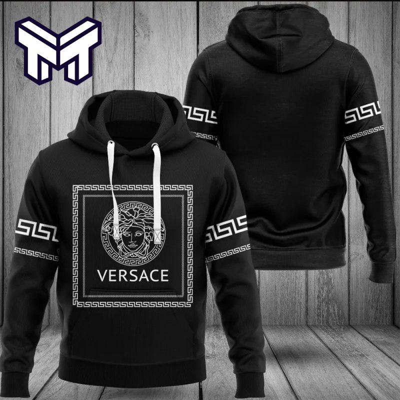 Versace Black Luxury Unisex Hoodie Luxury Brand Outfit Best Gift For Man Woman