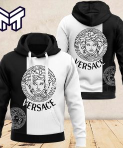 Versace Black White Luxury Unisex Hoodie Luxury Brand Outfit Best Gift For Man Woman