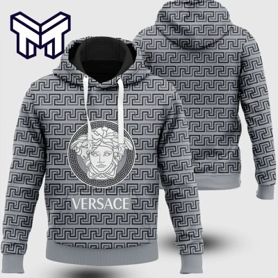 Versace Medusa Grey Luxury Unisex Hoodie Luxury Brand Outfit Best Gift For Man Woman