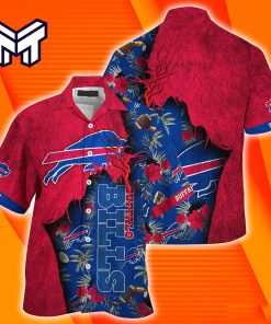 Buffalo Bills Hawaiian NFL Grunge Texture Print Combo Hawaiian Shirt And Short Pants