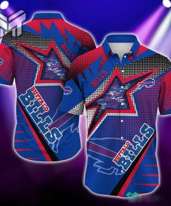 Buffalo Bills Hawaiian NFL Half Tone Texture Style Short Sleeves Hawaiian Shirt
