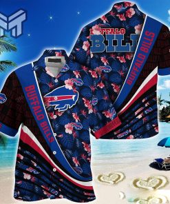 Buffalo Bills Hawaiian NFL Tropical Flowers Pattern Short Sleeves Hawaiian Shirt