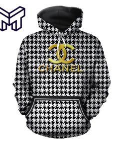 Chanel Black White 3D Hoodie For Men Women Luxury Brand Chanel Black White Zip Hoodie