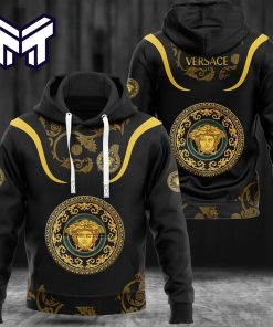 Gianni Versace Black 3D Hoodie For Men Women Luxury Brand Gianni Versace Hoodie Gianni Versace Zip Hoodie